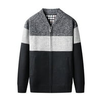 Leey-World Winter Clats za muškarce Muški puni ZIP džemper slim fit kabel pleteno postolje džemper sa