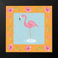 Zaman, Farida Crni moderni uokvireni muzej Art Print pod nazivom - Flamingo Dance IV