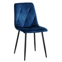 Hasch baršunaste stolice za ručavanje sa 4, tapecirane stolice bočna stolica za dnevni boravak, plava
