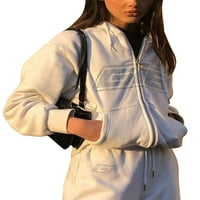 Huakaishijie dugih rukava s kapuljačom za ženske jakne od jakne rhinestone hoodies