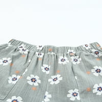 Asyoly Womens Ležerne prilike za crteži Elastični struk Ljeto Kratke hlače sa džepovima
