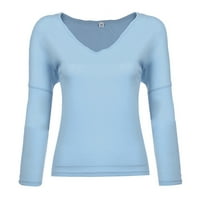 Ženska krasna majica s dugim rukavima s V-izrezom Gegular bluza pulover vrhove hot6sl4869224