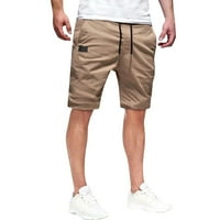 Shorts struk Srednji džep Ležerne muške vučne kockice Solid Cargo Fashion Pant Muške hlače