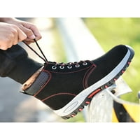 Avamo muškarci Anti-sudar radne cipele za probijanje sigurnosnih sigurnosnih čizma za čišćenje čeličnih nožnih prstiju plišano visoko top crno 5,5