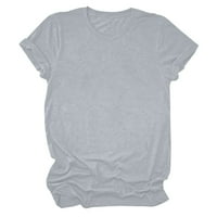 Auroural Womens T košulje Žene Ljeto Crewneck Solid Color Majice Modne udobne ženske bluze vrhovi