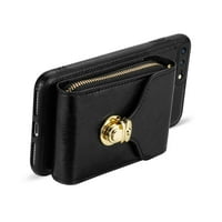 FeiShell crossbodybody novčanik za iPhone plus iPhone plus, sa odvojivim remenom na rame, premium PU kožni metalni škak na džepni džep za kreditne kartice Kickstand futrola za žene, crna