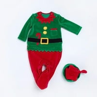 Baby Christmas odijelo s dugim rukavima rumper kootlon siamske odjeće dojenčad - veličina 66