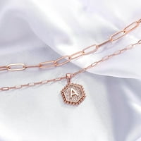 Skladišta dainty pop inicijalne ogrlice za žene, 14K pozlaćenog lančanog lančana ogrlica jednostavna