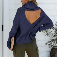 Smanjeni ženski džemper Turtleneck Duks pulover Čvrsta boja udobna jesen i zimska bluza u obliku dugih