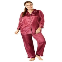Amoureuse ženske plus veličine Luxe saten pidžama set pidžama