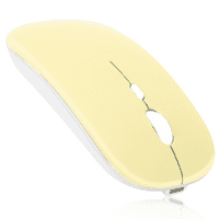 2.4GHz i Bluetooth punjivi miš za TECNO POP PLUS Bluetooth bežični miš za laptop MAC iPad Pro Computer tablet Android banana žuta