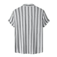 Cathalem ljetna kratka majica Muška majica Ležerne košulje Striped majica s kratkim rukavima Jednokratna majica majica haljina siva velika