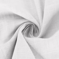 Žene plus veličina majica dolje Klasična pamučna posteljina dugih rukava casual labavi fit comfy top bluza bijeli xxxxl
