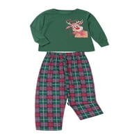 Multitraust roditelj-dječji božićni pidžamski jeleer tiskane vrhove sa plaičnim hlačama