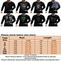 3D Novelty majice za muškarce Grafički smiješni tiskani tee Crewneck Gornji pulover dugih rukava