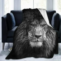 Cool Lion Fleece bacajte pokrivač udobnog mekog plišanog pokrivača za kauč na kauču - 60 50