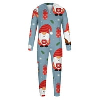 Tawop Family Pajamas roditelj-dječji božićni set Odštampani kućni had Hoodid pidžamas tates kombinezon svijetlo plava 8