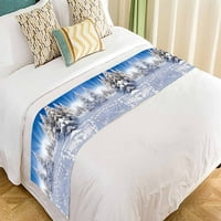 Zimska pejzažna snježna jela plava nebo sunčevo svjetlo krevet za spavanje spavaće sobe za posteljinu dekorske posteljine veličine šal