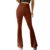 FVWitlyh pantalone za žene Radne kratke hlače za ženski baršunasti elastični struk palazzo palanzo pantalone