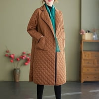 Aufmer dugački ženski jakni kaput ženske modne čvrste boje dugih rukava sakriveni popust pamučni kaput od obložene odjeće