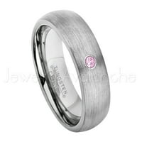 Prsten od brušenog kupola - 0,07ct pasijans ružičasti turmalinski prsten - personalizirani vjenčani prsten za volfram - po mjeri po mjeri oktobar TN060BS