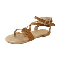 IOPQO ženske sandale sandale za žene Ljetne modne kopče ravne cipele retro sandale flip flops dame ravni