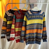 Dukseri za muške i žene modni ležerni retro tiskani pulover džemper