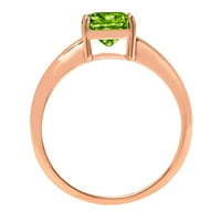 2.0ct jastuk rezan zeleni prirodni peridot 18k ružičasto zlato Angažovanje prstena veličine 7.5