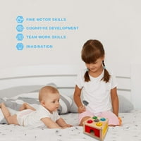 Borke drvena klupa i čekić, učenje, aktivno, rano razvoja Montessori igračka - odličan rođendanski poklon - obrazovne igračke za mališane