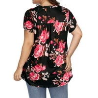 Sayhi ženski Ljetni vrhovi V izrez Top Plus size majice Ležerne prilike labavi kratkih rukava bluze