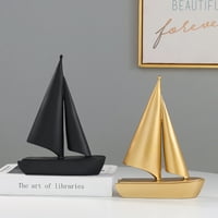 Polirana minijaturna skulptura Sreća kompaktna ukrasna jedrilica brodski brod Skulptura kućanstva