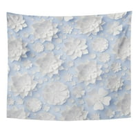 Šareni sofisticirani 3D render bijeli plavi cvjetni cvjetovi svadbeni zid mladenka prekrasna zidna umjetnost viseći tapiserija Početna Dekor za dnevnu sobu spavaća soba spavaonica