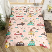 Kućište prekrivač kampiranje tematske garniture za posteljinu, sretan glamping prikolica Komforter pokrivač