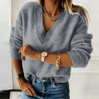 Ženski džemper s dugim rukavima pamučni kašmir labav pleteni pulover