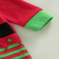Wybzd Božić za djecu Dječak Dječak Santa Claus Stripe patchwork s kapuljačom s kapuljačom s dugim rukavima