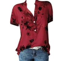 Ženski kratki rukav Plus size za ispis bluza Džep za bluzu Lako rukava kratka bluza Ležerna majica
