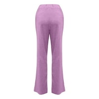 Fjofpr Ženska odjeća ženske joge hlače plus veličine casual čvrstih kotača u boji elastične struke široke