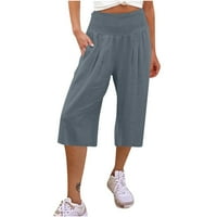 Kiplyki gamaše za žene čišćenje Ženske hlače sa širokim nogama visoke struke ravne hlače hlače