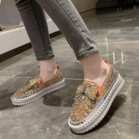 Ženske cipele za žene Hhinestones Glitter Loafers Sale Slatka Bowknot Platforma Glitter Slip na cipelama