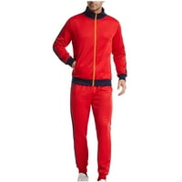 Fatuov Muški dugačak kaput - Dugi rukav modni blejzer Ispis Muški danas Deals Red Cardigan za muškarce XL