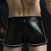 Muške kratke hlače Tri-point kratke hlače PU imitacija kože ubode motociklijske kožne hlače