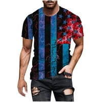 Muška košulja američke patriotske zastave Grafički ljetni casual kratkih rukava CREW majica Comfy Basic