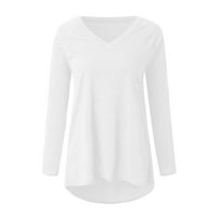 Gakvov Štednja klirens plus veličina pulover košulje za ženske padajuće majice s dugim rukavima s V-izrezom za spavanje tuničkih vrhova
