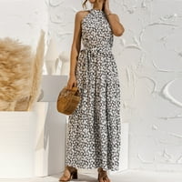Maxi haljina za žene na plaži Boho Fashion Summer Halter Print Ležerne prilike Ležerne prilike za duge