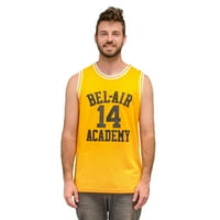 Svježi princ Bel Air Basketball Jersey Smith Zlatni žuti # 14