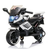 Baytocare 6V Dječja vožnja na motociklu, uz muziku, LED prednja svjetlo, rog, bijeli
