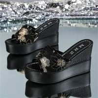 Advokativne tkane cipele Žene klince Ljeto čipke čipke za debelo kosilice za cipele s visokim potpeticama
