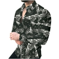 Radni bluze za muškarce Ležerne prilike labave odjeće Proljeće Jesen Print Cardigan Bluza s dugim rukavima