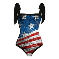 Fanxing Američka zastava Dvije kupalište Žene Monokini kupaći kostim s plažom Namotač duge suknje Vintage Stars Stripes Print Bikini setovi S, M, L, XL, XXL