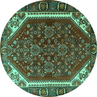 Ahgly Company Zatvoreni okrugli Perzijski tirkizni plavi tradicionalni prostirci, 5 'krug